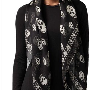 Alexander McQueen Classic Skull Silk Chiffon Scarf